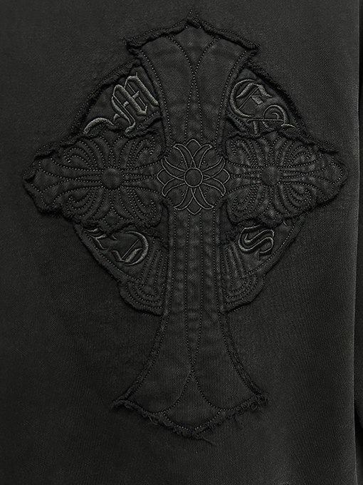 クロムハーツジッパー付きパーカースーパーコピー ウォッシュクロス柄刺繍入りジップアップパーカー