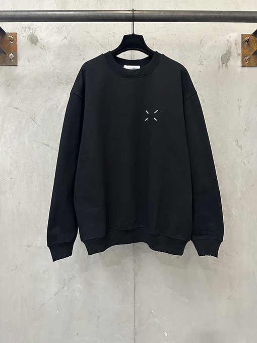 マルタンマルジェラ偽物 クラシックな4点刺繍入りクルーネックのスウェットシャツ