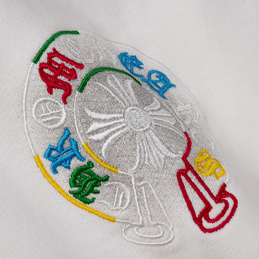 クロムハーツ 秋冬プリント&刺繍入り450gフード付きスウェットシャツ
