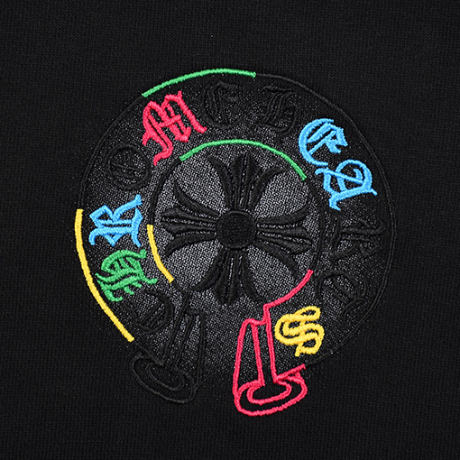 クロムハーツ 秋冬プリント&刺繍入り450gフード付きスウェットシャツ