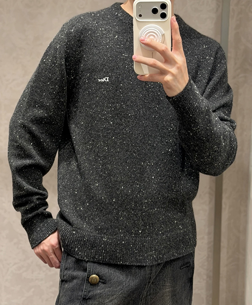 ディオールコピー 文字刺繍入り雪の結晶ウールニットセーター