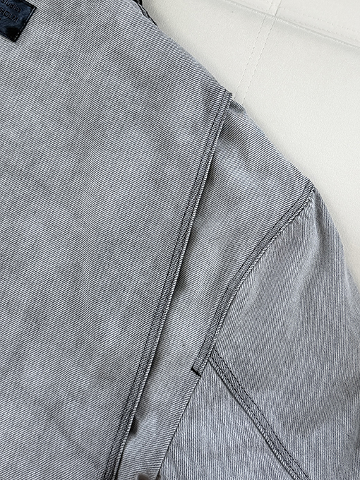 アクネストゥディオズ偽物 Acne Studios クラシックなレザーカラーのダメージデニムコットンジャケット