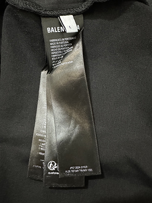 バレンシアガ偽物 Balenciaga ロゴ入りの白いテープの長袖シャツ