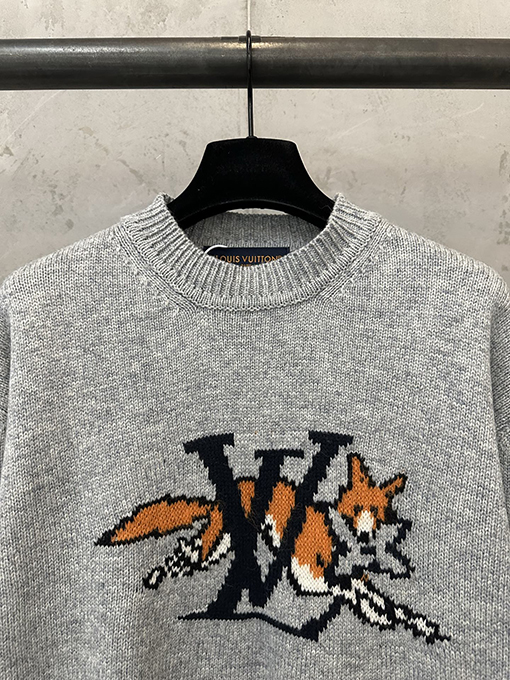 ルイヴィトン キツネのジャカードロゴニットウェア