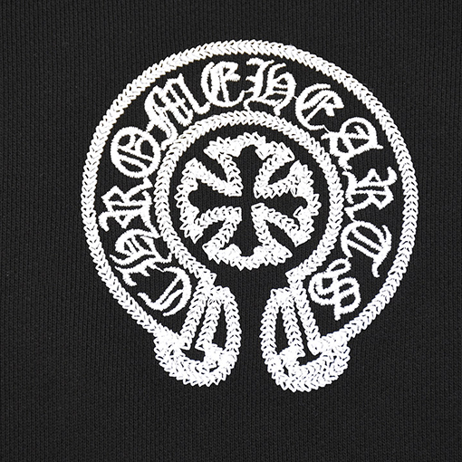 クロムハーツコピー 刺繍入りダメージジッパーパーカー