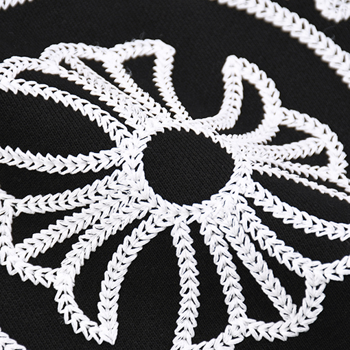 クロムハーツコピー 刺繍入りダメージジッパーパーカー
