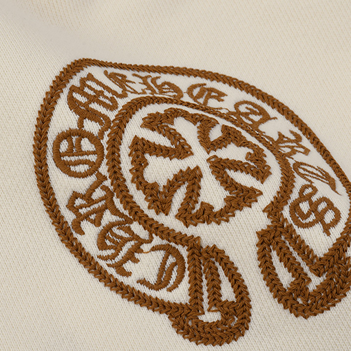 クロムハーツコピー 刺繍入りダメージジッパーパーカー