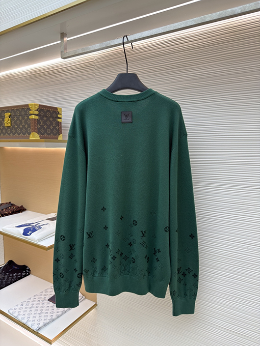 ルイヴィトン 文字グラデーションジャカード刺繍ニットセーター