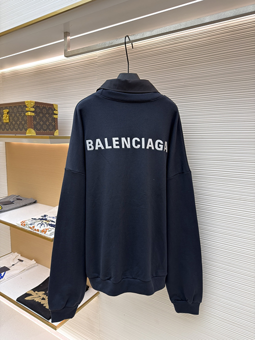 バレンシアガ フェイクツーピースシャツカラークルーネックのスウェットシャツ