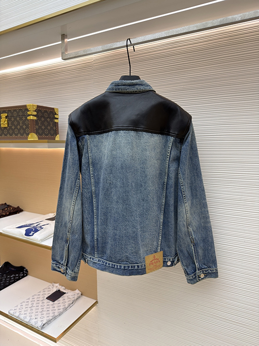 プラダコピー レザーデニムジャケット