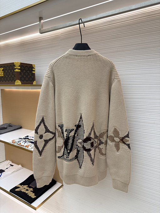 ルイヴィトンクルーネックセーターコピー 三つの花柄クルーネックセーター