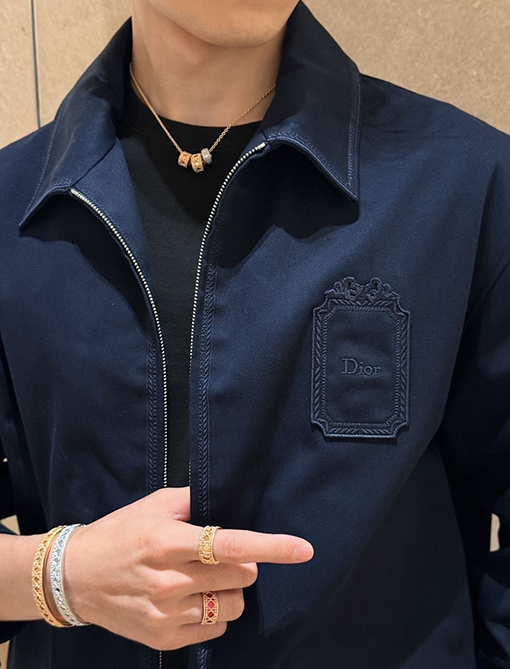 ディオール 刺繍入りジップアップジャケット