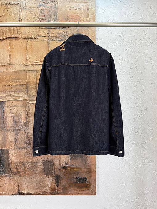 ルイヴィトン 刺繍ロゴ入りデニムシャツジャケット