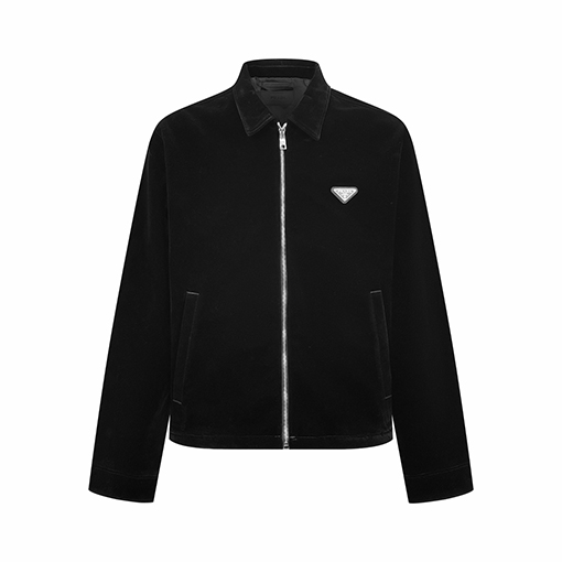 プラダコピー トライアングルロゴ入りベルベットジャケット