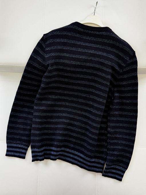 ロエベ 刺繍入りストライプ柄クルーネックセーター