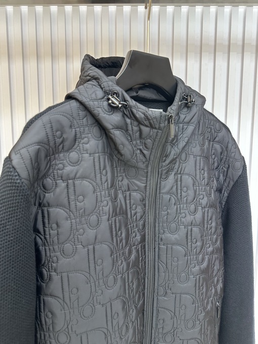 ディオール ロゴ刺繍入りニット切り替えジャケット