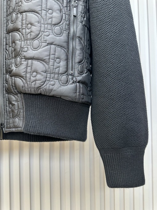 ディオール ロゴ刺繍入りニット切り替えジャケット
