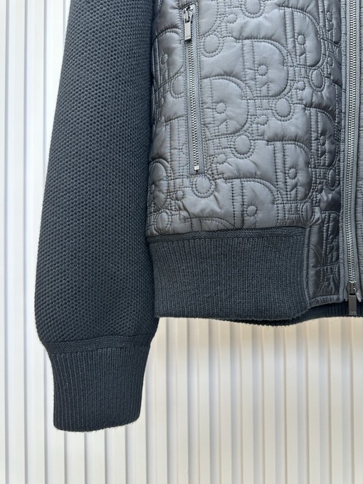 ディオール ロゴ刺繍入りニット切り替えジャケット