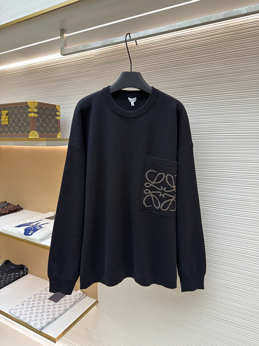 ロエベ ポケット付きジャカードクルーネックセーター