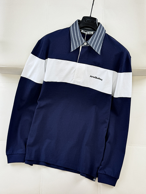 アクネストゥディオズスーパーコピー Acne Studios ストライプ襟の長袖スウェット