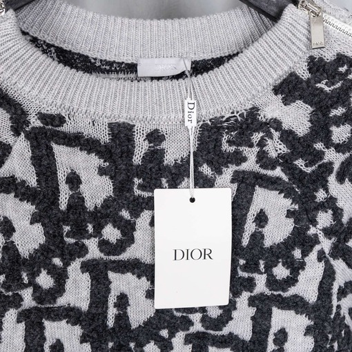 ディオール Oblique クラシックモノグラム ジャカード ジップアップニット