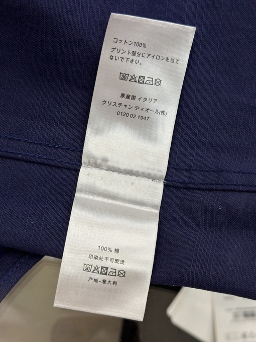 ディオール ネイビーブルーのレトロな長袖シャツ