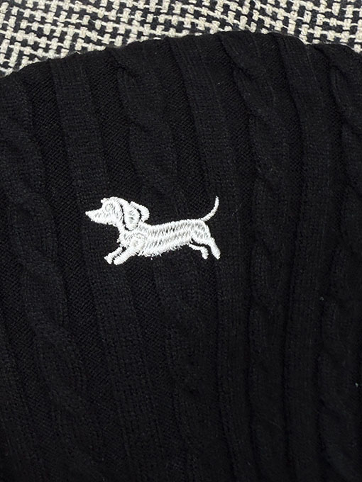 トムブラウンニットカーディガンコピー レディース子犬刺繍入り4本線ニットカーディガン