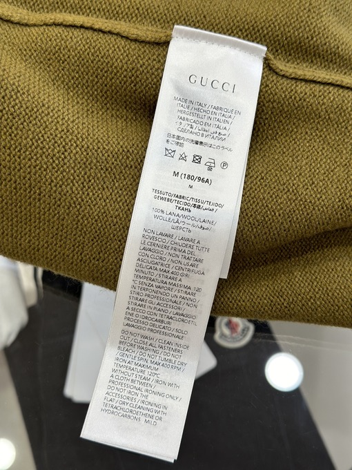 グッチ クラシックのストライプ柄クルーネックウールニットセーター