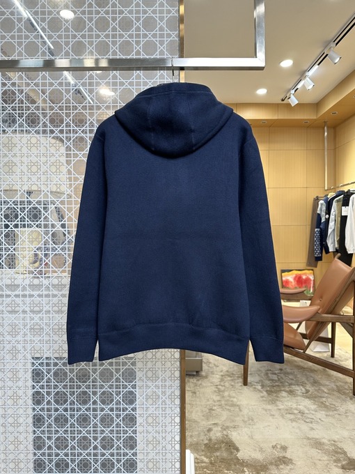 ルイヴィトン 両面リバーシブル刺繍プリント入りフード付きニットカーディガン