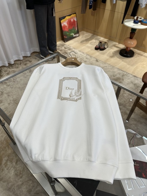 ディオールクルーネックのスウェットシャツスーパーコピー ハチドリの刺繍入りクルーネックシンプルカジュアルスウェットシャツ