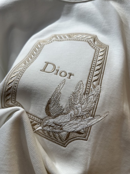 ディオールクルーネックのスウェットシャツスーパーコピー ハチドリの刺繍入りクルーネックシンプルカジュアルスウェットシャツ