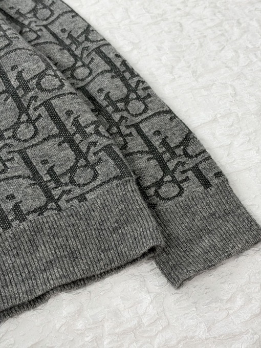 ディオールコピー Oblique トーンオントーンプリントのジップアップカーディガン