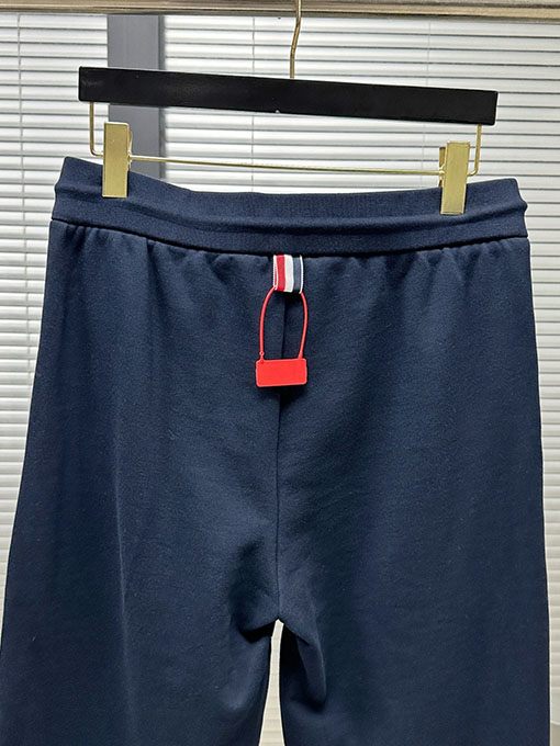 トムブラウンスーパーコピー パッチワーク柄の糸染め4本ストライプスウェットパンツ