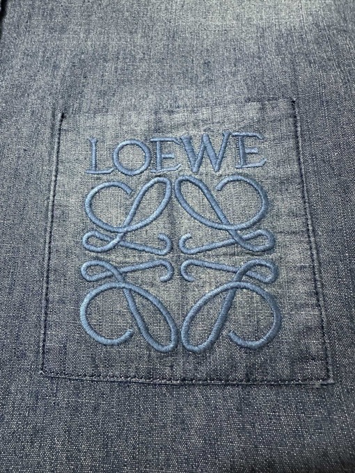 ロエベデニム刺繍シャツスーパーコピー 両面竹デニム刺繍シャツ