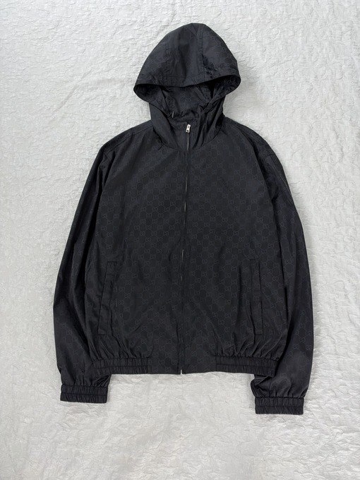 グッチ GGジャカードシルクポリエステル混紡フード付きジャケット