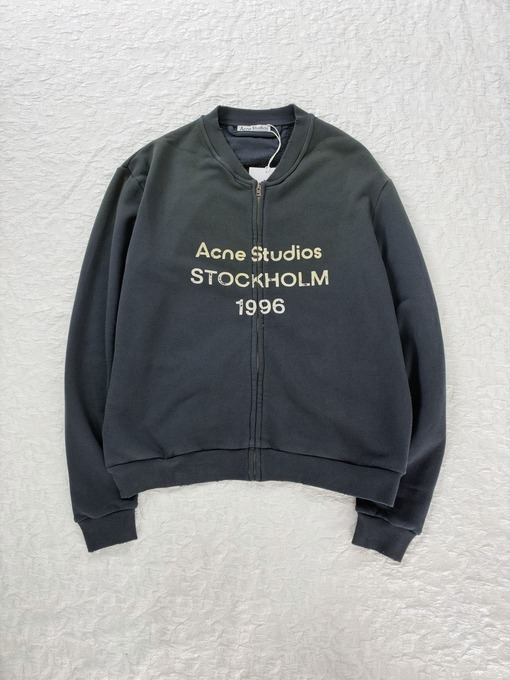 アクネストゥディオズ Acne Studios ダメージウォッシュジップアップベースボールスウェットシャツ