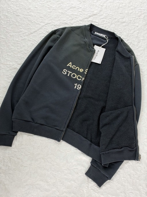 アクネストゥディオズ Acne Studios ダメージウォッシュジップアップベースボールスウェットシャツ