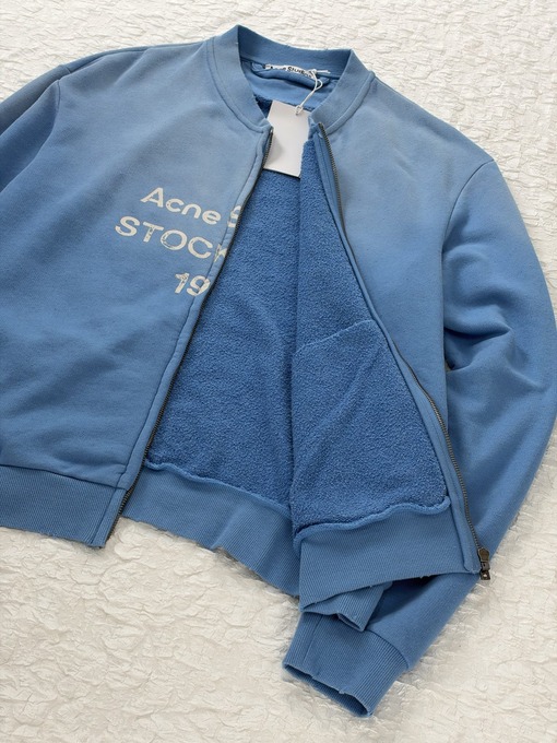 アクネストゥディオズ Acne Studios ダメージウォッシュジップアップベースボールスウェットシャツ