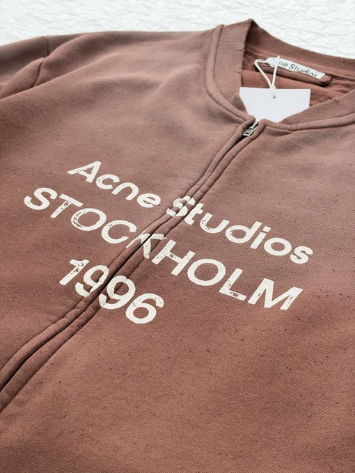 アクネストゥディオズ Acne Studios ダメージウォッシュジップアップベースボールスウェットシャツ