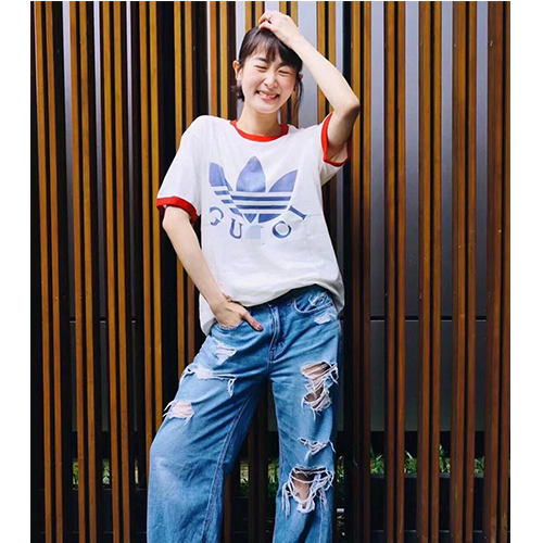 アディダス × グッチ コピーコラボ  メンズ レディース 半袖Tシャツ