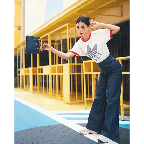 アディダス × グッチ コピーコラボ  メンズ レディース 半袖Tシャツ