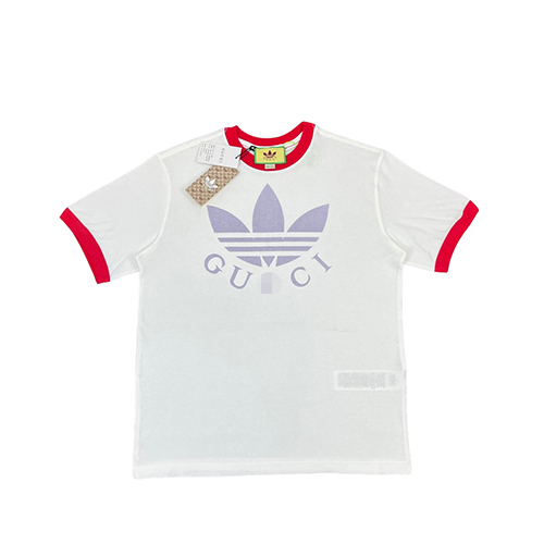 アディダス × グッチ コピーコラボ  メンズ レディース 半袖Tシャツ