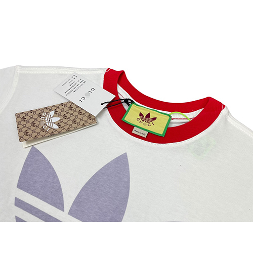 アディダス × グッチ コピーコラボ  メンズ レディース 半袖Tシャツ