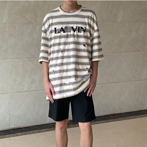 ランバン 偽物メンズ レディース 半袖 Tシャツ 高品質