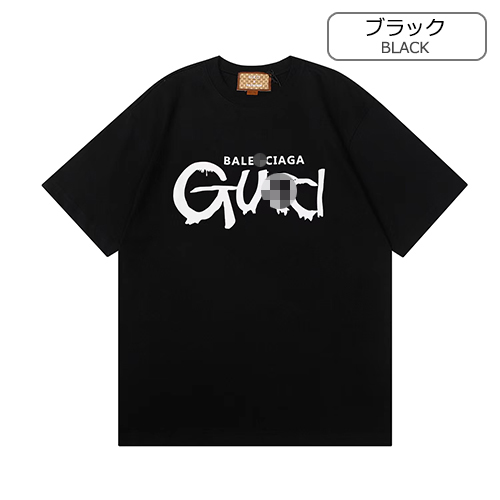 バレンシアガ 偽物× グッチ コラボ メンズ レディース 半袖Tシャツ