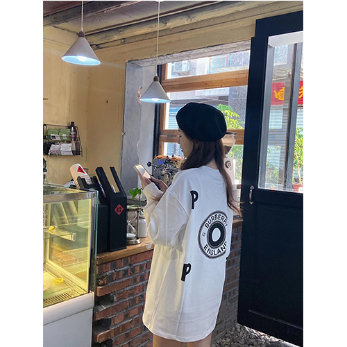 バーバリーコピー×POP TRADING COMPANYコラボ メンズ レディース 長袖 Tシャツ ロンT