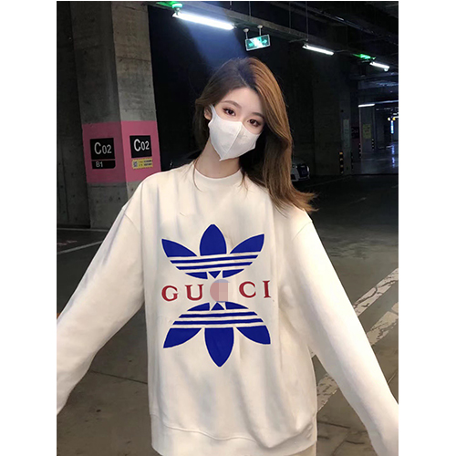 グッチ偽物×アディダス  コラボ  メンズ レディース スウェットTシャツ