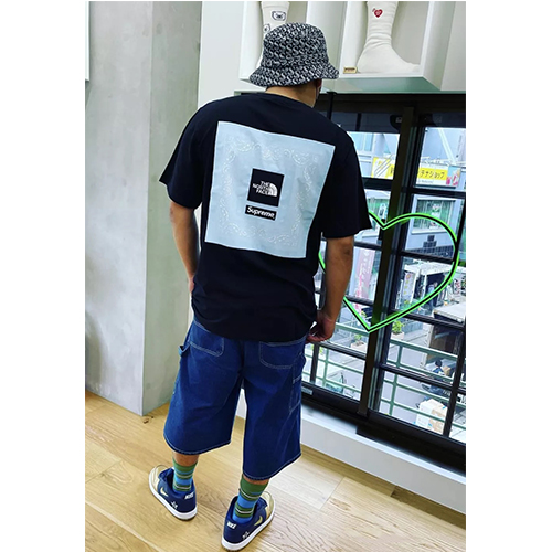 シュプリーム偽物 × ノースフェイス コラボ半袖Tシャツ メンズ レディースファッション 高品質