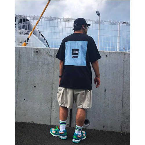 シュプリーム偽物 × ノースフェイス コラボ半袖Tシャツ メンズ レディースファッション 高品質