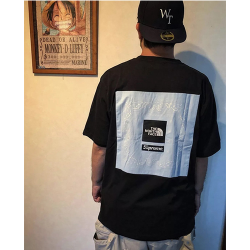 シュプリーム偽物 × ノースフェイス コラボ半袖Tシャツ メンズ レディースファッション 高品質